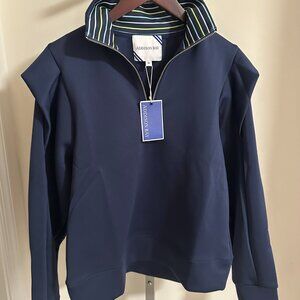 Addison Bay Womens Quarter Zip Pullover Navy Medium NWT‎